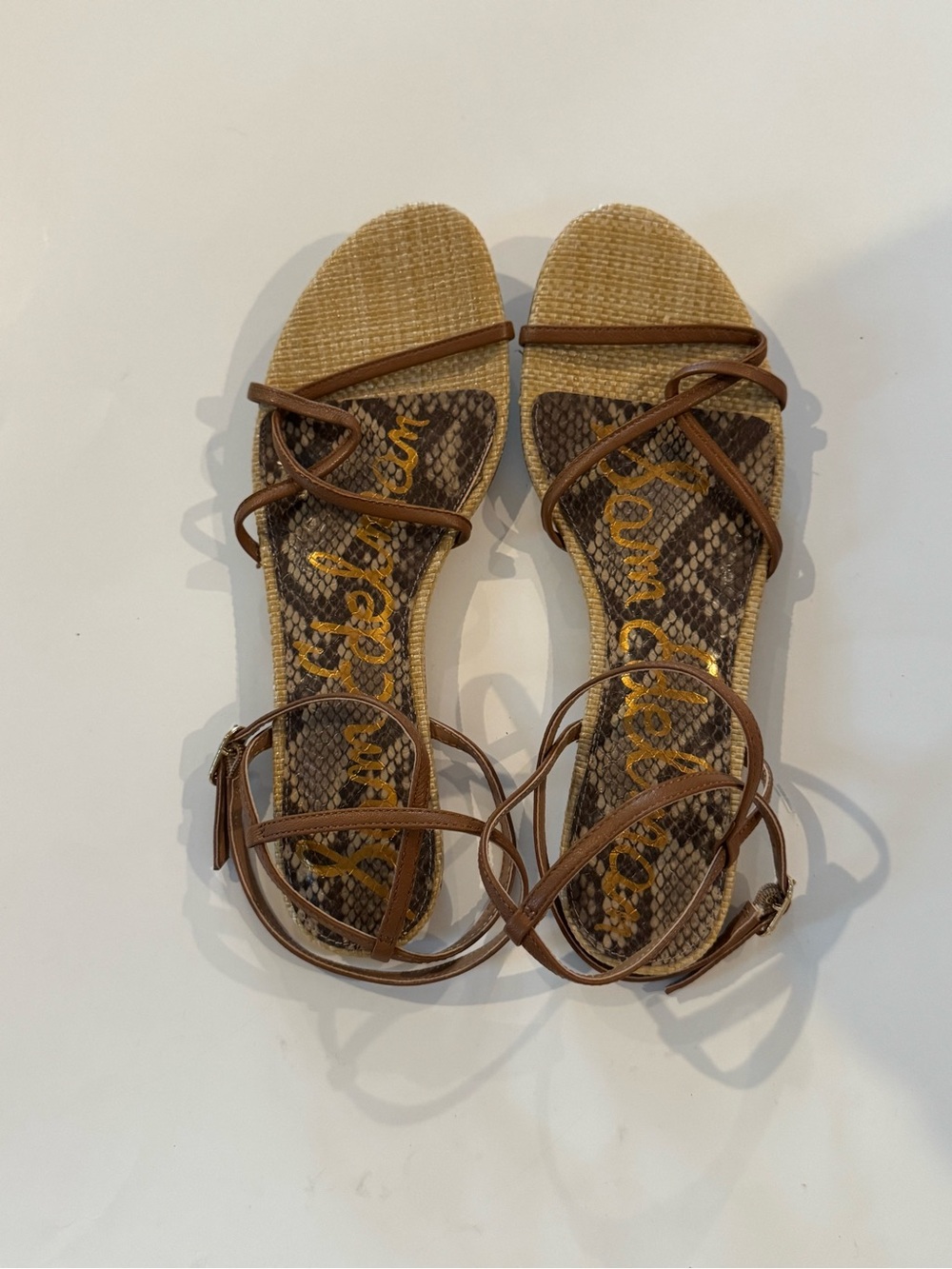 (Like New) Sam Edelman Ellina Sandals, Saddle Brown, W7.5
